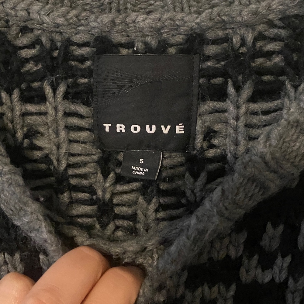 Black and Gray Knit Sweater Dress - Picture 2 of 4